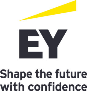The logo for EY, a member of the Financial Services Skills Commission