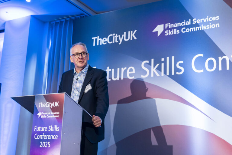 Mark Hoban, chair of the Financial Services Skills Commission, speaking at the Future Skills Conference 2025