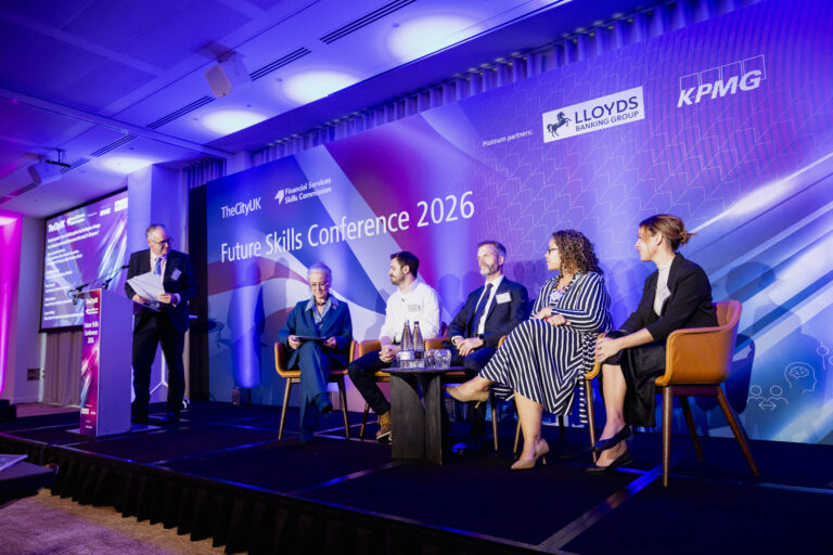 A panel session on how disruptive technologies will change the workforce, at the Future Skills Conference 2026