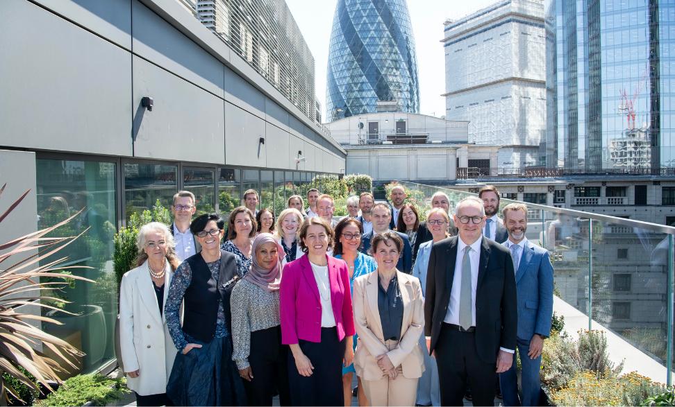 Business leaders from the financial services sector with Economic Secretary to the Treasury Rachel Blake for the launch of the Financial Services Skills Compact