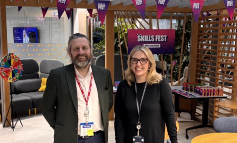 Gregg Hutchings FSSC and Eden Pedley from Leeds Building Society at Skills Fest in October 2026
